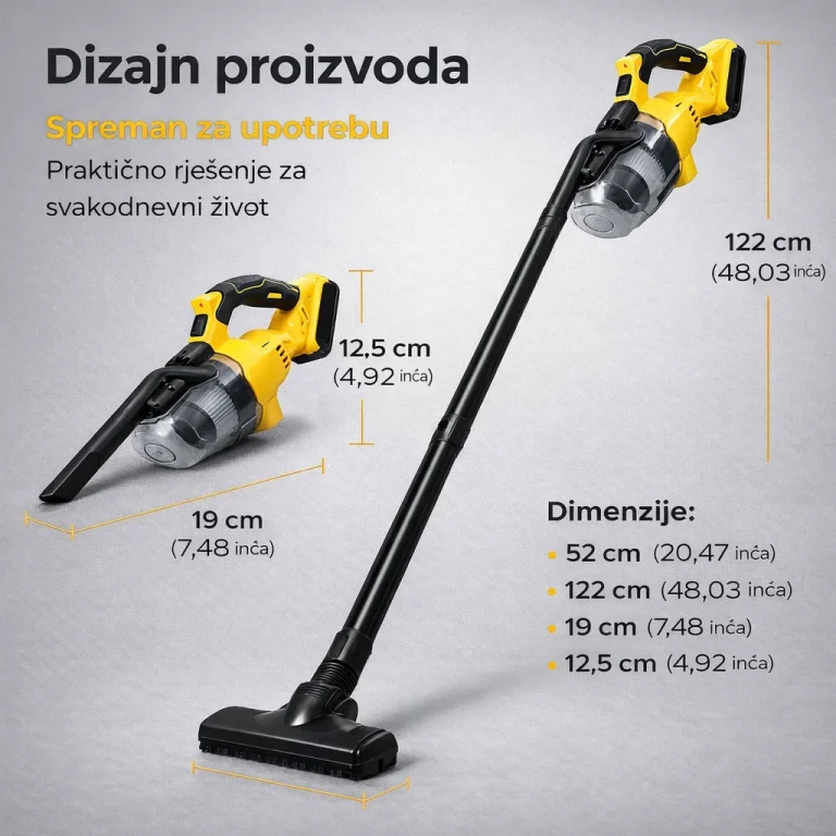bezicni usisivac 2u1 stapni i rucni transformacija