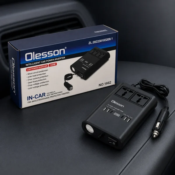 Olesson auto inverter 150W sa kutijom i auto priključkom